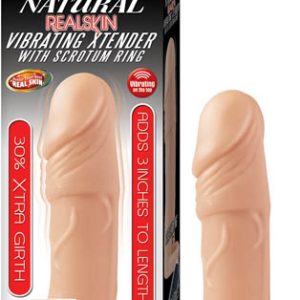 NATURAL REALSKIN VIBRATING XTENDER W/ SCROTUM RING FLESH