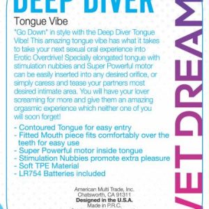 TONGUE STAR DEEP DIVER BLUE VIBRATING TONGUE WITH MOTOR