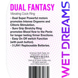 WET DREAMS DUAL FANTASY DUAL COCK RING W/ DUAL MOTORS