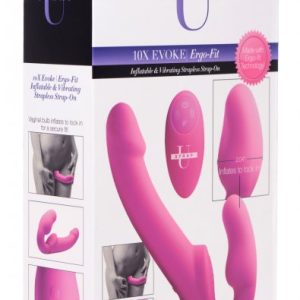 STRAP U 10X EVOKE ERGO-FIT INFLATABLE & VIBRATING STRAPLESS STRAP-ON