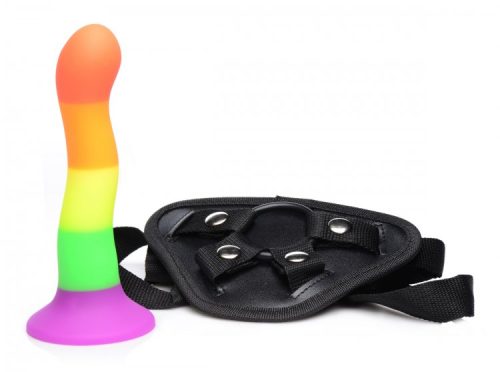 AG245pridestrapurainbowdildoharness