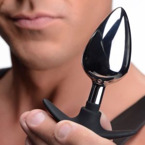 MASTER SERIES DARK INVADER METAL & SILICONE ANAL PLUG LARGE