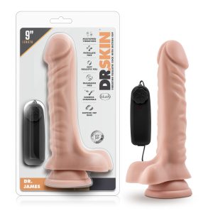 DR SKIN DR. JAMES 9IN VIBRATING COCK W/ SUCTION CUP VANILLA
