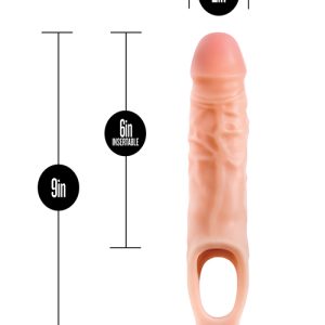 PERFORMANCE PLUS 9IN SILICONE COCK SHEATH PENIS EXTENDER VANILLA
