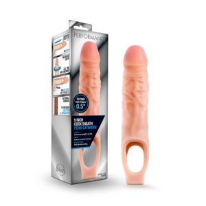 PERFORMANCE 9IN COCK SHEATH PENIS EXTENDER VANILLA