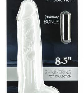 ADDICTION PEARL 8.5 DONG PEARL WHITE TPE W/ BULLET "