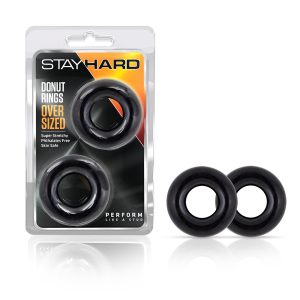 STAY HARD DONUT RINGS OVERSIZED BLACK