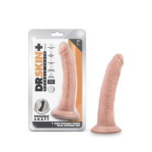 DR SKIN PLUS 7IN POSEABLE DILDO VANILLA