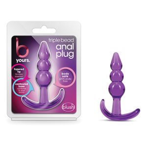 B YOURS TRIPLE BEAD ANAL PLUG PURPLE