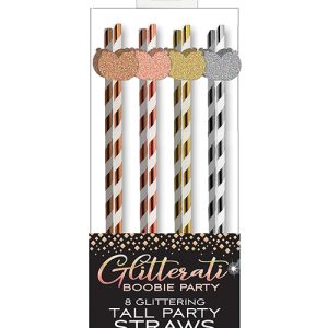 GLITTERATI BOOBIE TALL PARTY STRAWS