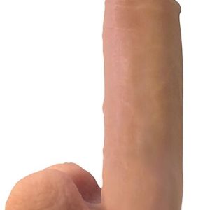 BIG SHOT 9 IN VIBRATING REMOTE CONTROL SILICONE DONG W/ BALLS VANILLA