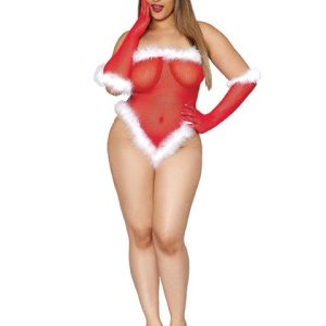 (WD)NAUGHTY LIST SEAMLESS FISH SANTA TEDDY LIPSTICK RED Q/S