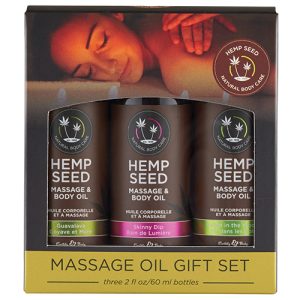 MASSAGE OIL GIFT SET BOX 3 2OZ BOTTLES SKINNY DIP NAKED IN THE WOODS GUAVALAVA