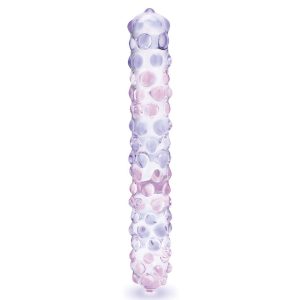 GLAS 9 PURPLE ROSE NUBBY DILDO "
