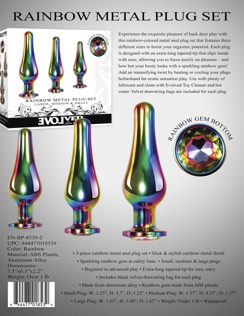 ENBP85392rainbowmetalplugs3set