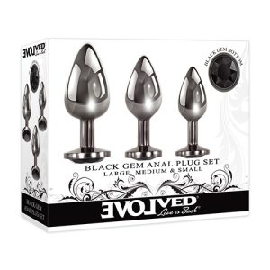 EVOLVED GEM BLACK ANAL PLUG SET