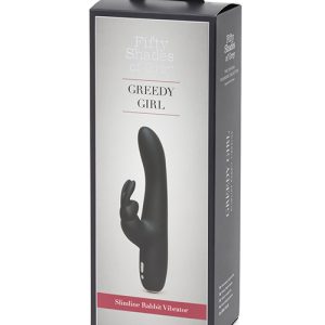 FIFTY SHADES OF GREY GREEDY GIRL RECHARGEABLE SLIMLINE RABBIT VIBRATOR