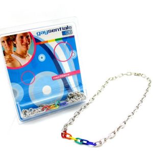 (WD) RAINBOW & SILVER LINKS NECKLACE 20 "