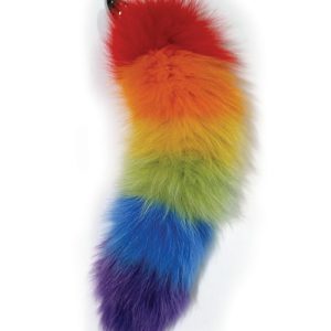 RAINBOW FOXY TAIL W/STAINLESS STEEL BUTT PLUG