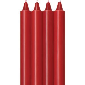 THE 9'S MAKE ME MELT SENSUAL WARM-DRIP CANDLES 4PK RED