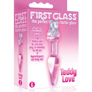 (D) THE 9S FIRST GLASS TEDDY BUTT PLUG PINK