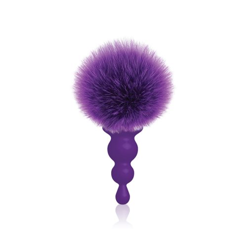 IB2689bunnytailbeadedbuttplugpurple