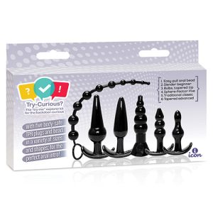 TRY-CURIOUS ANAL PLUG KIT BLACK
