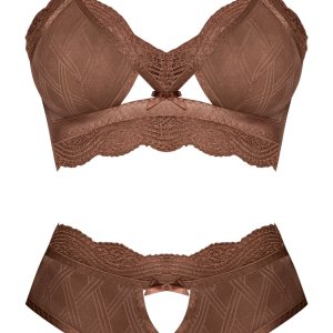 CARAMEL KISS BRALETTE & G- PANTY CARAMEL 2XL