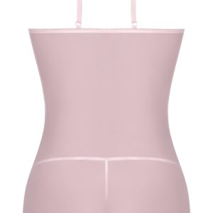 SEABREEZE LACE UP CHEMISE & G SET BLUSH L/XL