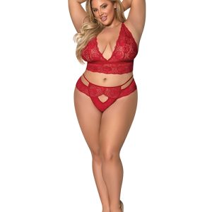 (WD) SUGAR & SPICE BRA & PANTY RED 2XL