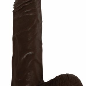 AFRO AMERICAN WHOPPER W/BALLS VIBRATING 8IN BROWN