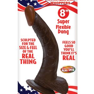 AFRO AMERICAN WHOPPER 8IN W/BALLS BROWN