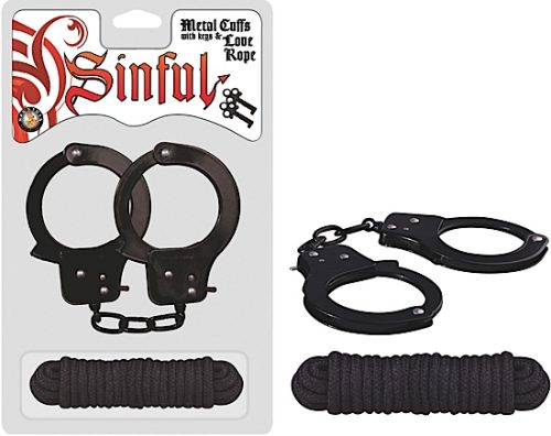 NW25443metalcuffsropeblack