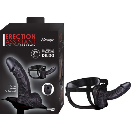 NW30542erectionhollowstrapon8inblack