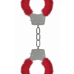 PLEASURE HANDCUFFS FURRY RED