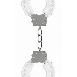 PLEASURE HANDCUFFS FURRY WHITE