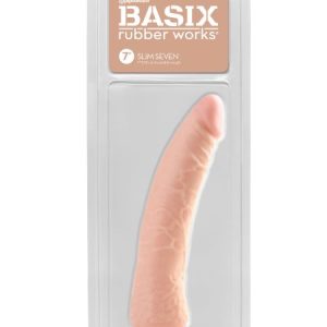 BASIX RUBBER WORKS 7IN FLESH SLIM DONG W/ SUCTION CUP