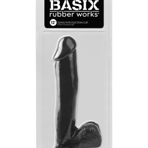 BASIX RUBBER WORKS 12IN DONG W/SUCTION BLACK