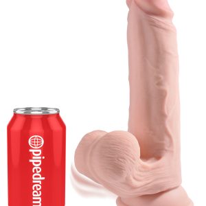 KING COCK PLUS 9 IN TRIPLE DENSITY COCK W/ SWINGING BALLS LIGHT