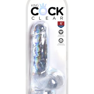 KING COCK CLEAR 6 IN COCK W/ BALLS