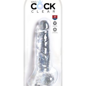KING COCK CLEAR 8 IN COCK W/ BALLS