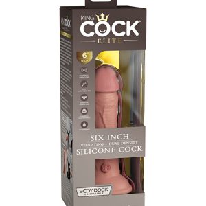 KING COCK ELITE 6 IN VIBRATING DUAL DENSITY LIGHT