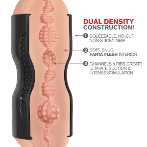 PDX EXTREME TIGHT GRIP PUSSY & ASS MASTURBATOR BLACK/LIGHT