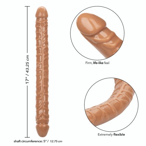 SE026720sizequeen17inbrowndoubledildobrown