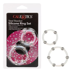 STEEL BEADED SILICONE RING SET