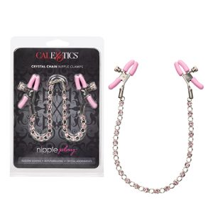 NIPPLE PLAY CRYSTAL CHAIN NIPPLE CLAMPS PINK