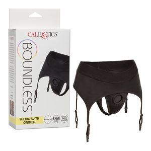 (WD) BOUNDLESS THONG W/ GARTER S/M HARNESS BLACK