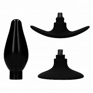 (WD) INTERCHANGEABLE BUTT PLUG ROUNDED MEDIUM BLACK