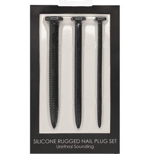 SILICONE SCREW PLUG SET URETHRAL SOUNDING BLACK