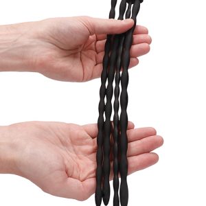 SILICONE SPIRAL SCREW PLUG SET ADVANCED URETHRAL SOUNDING BLACK